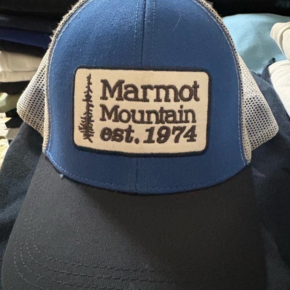 Marmot White and Black Mesh Cap